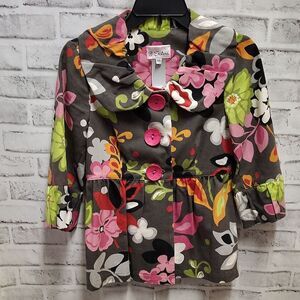 3 Sisters Floral Jacket - Pink, Green, Black